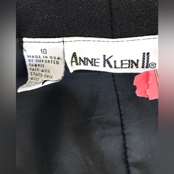 Vintage 1990s Anne Klein II Black Tuxedo Stripe Wrap Front Skirt Classic Elegant - Picture 15 of 16